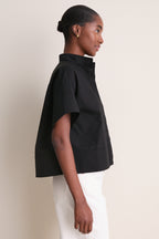 Black Trapunto Stitch Sofia Shirt
