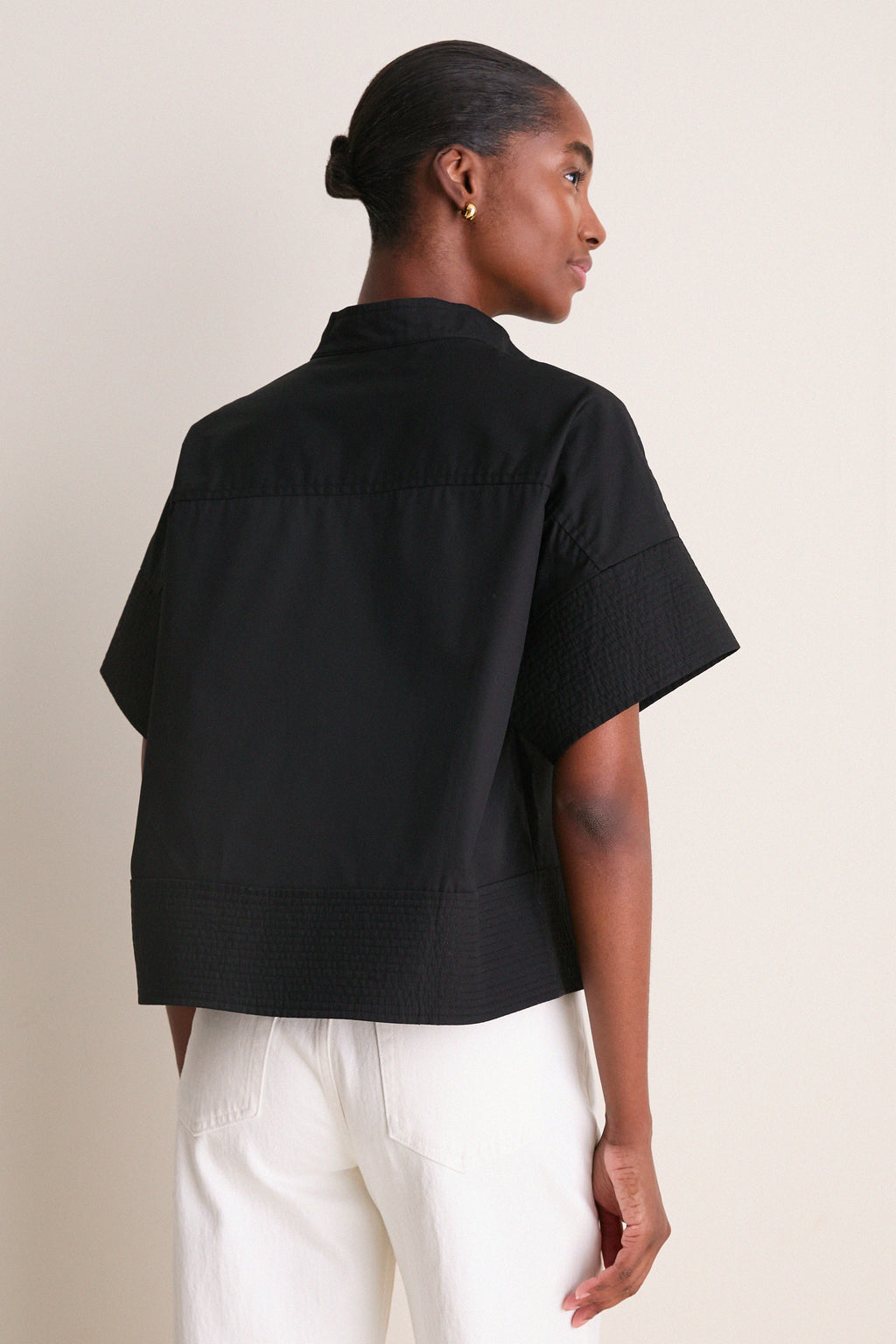 Black Trapunto Stitch Sofia Shirt