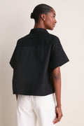 Black Trapunto Stitch Sofia Shirt
