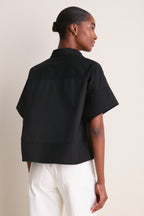 Black Trapunto Stitch Sofia Shirt