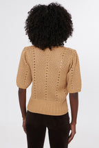 Tan Short Sleeve Alice Cardigan