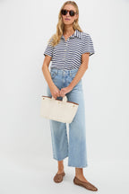 Vintage Blue Stripe The Lacrosse Polo