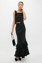 Black Taffeta Carolyn Skirt