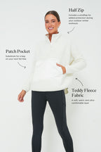 White Fleece Cady Quarter Zip