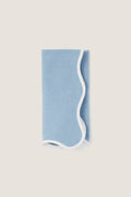 Dusty Blue and White Embroidered Scalloped Napkins Set of 4