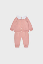 Dusty Pink Baya Merino Baby Girl Knitted Set
