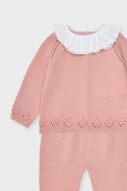 Dusty Pink Baya Merino Baby Girl Knitted Set