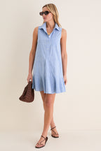Chambray Sleeveless Callahan Shirt Dress