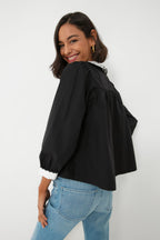 Black Smocked Blouse