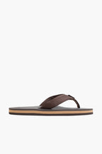 Men's Brown Classic Rubber Single Layer Arch Support Sandal