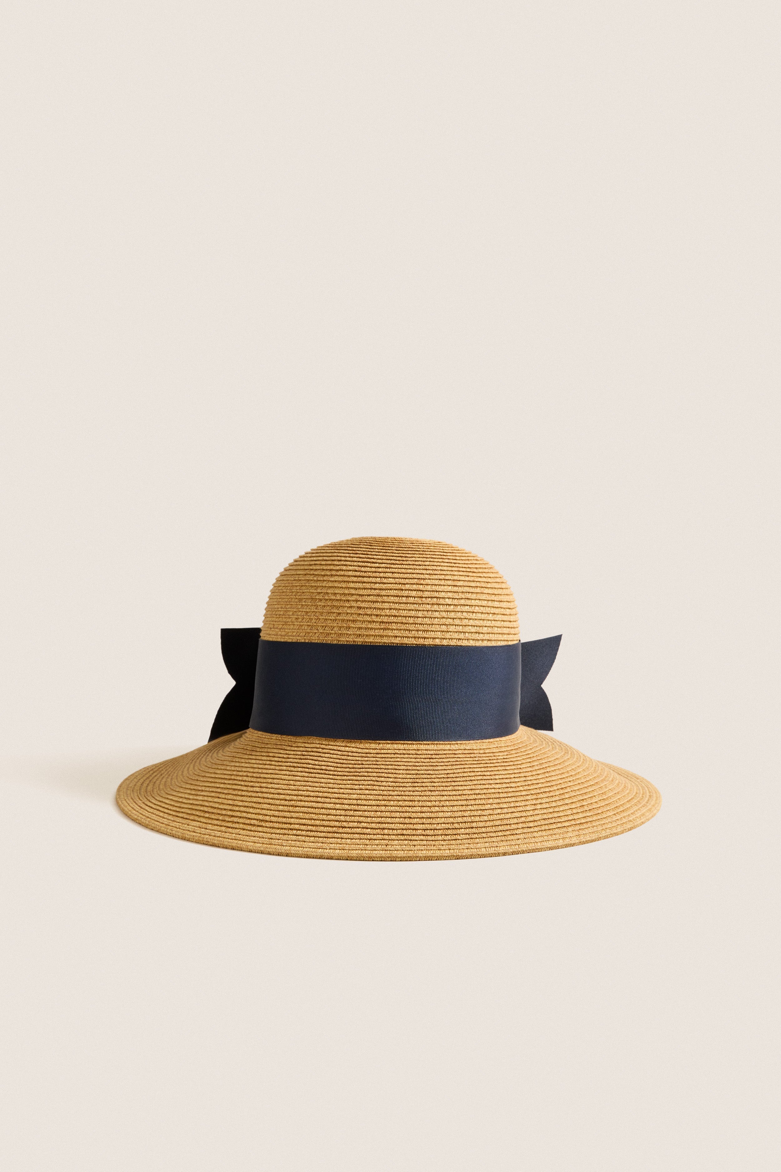 Exclusive Navy Packable Wide Bow Sunhat