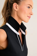 Black Sleeveless Performance Jersey Caroline Polo