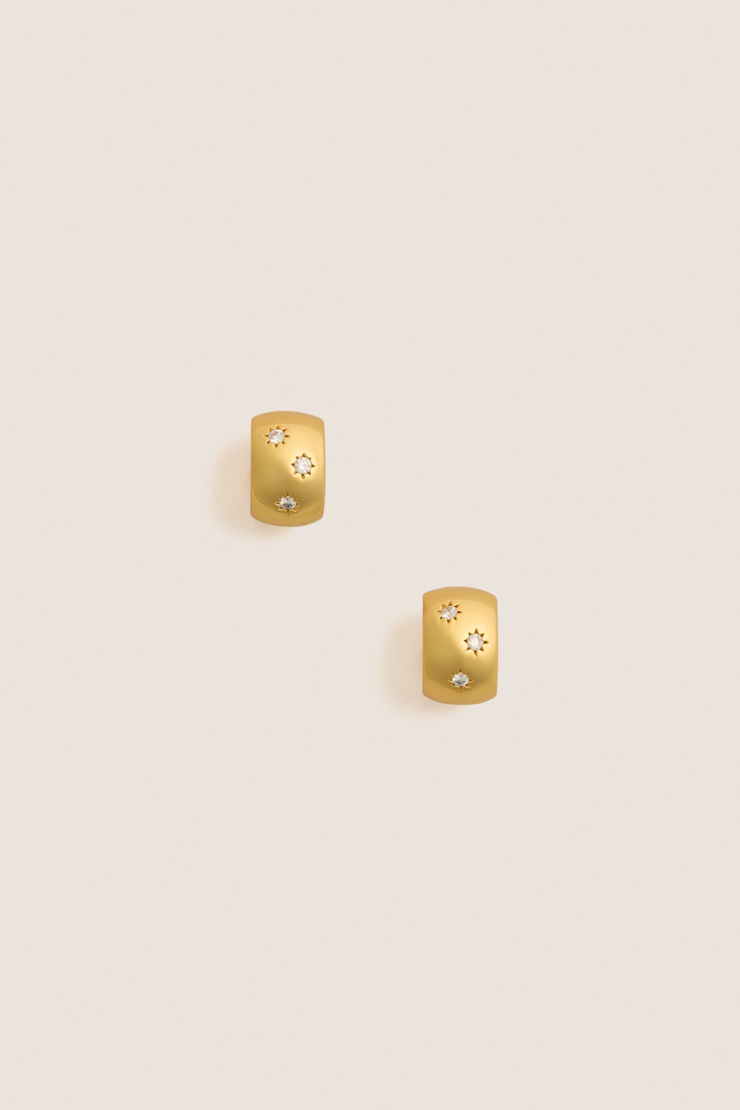 Starry Night Gold Huggie Earrings