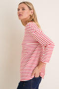 Cherry Striped Knit Popover
