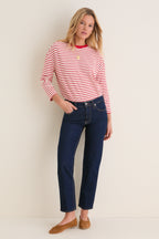 Cherry Striped Knit Popover