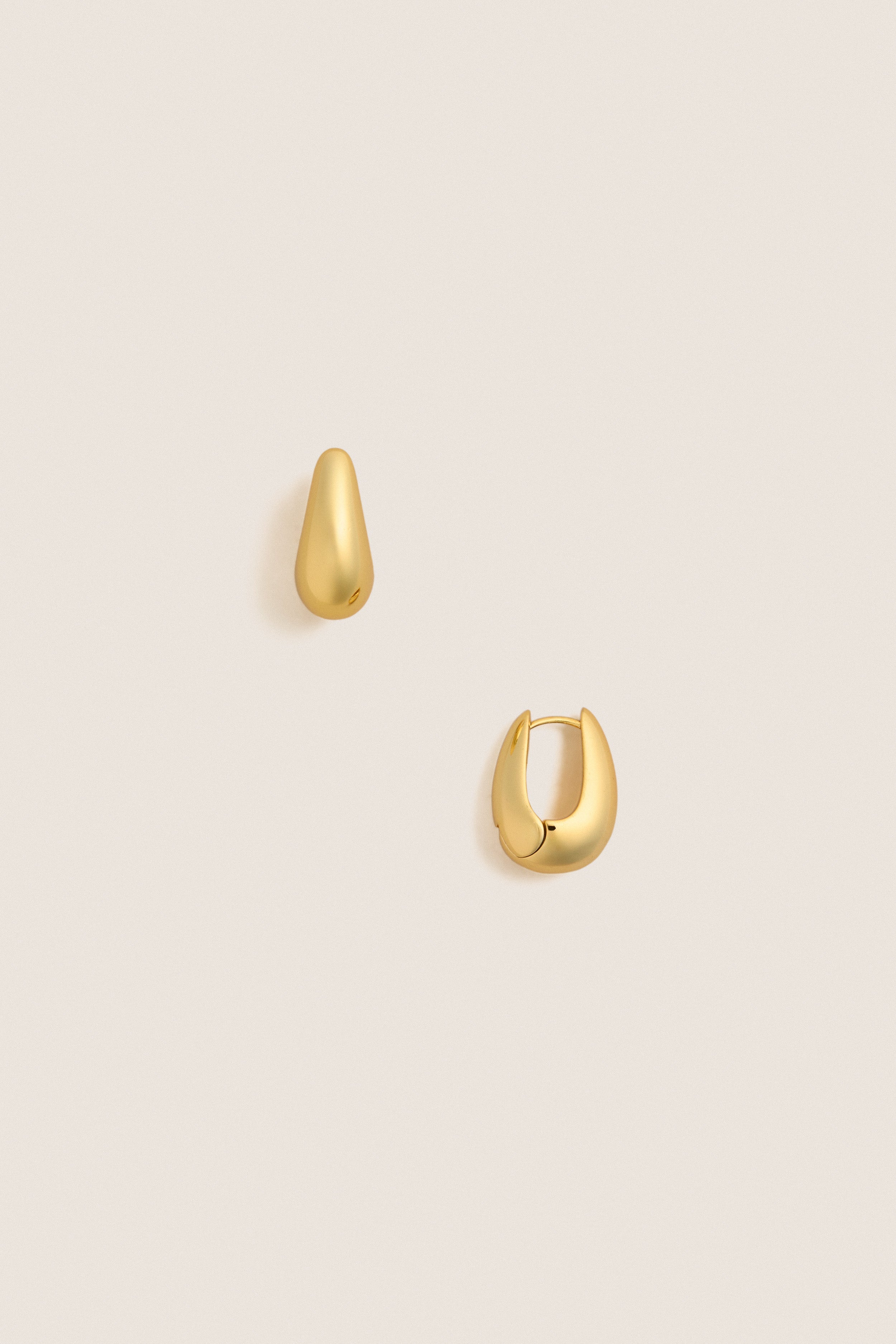 Mini Gold Drop Hoop Earrings