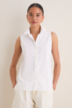 White Sleeveless Essentials Shirt