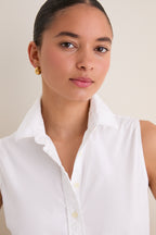 White Sleeveless Essentials Shirt
