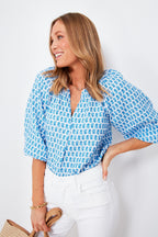 Island Ocean Breeze Seastitch Block Print Popover