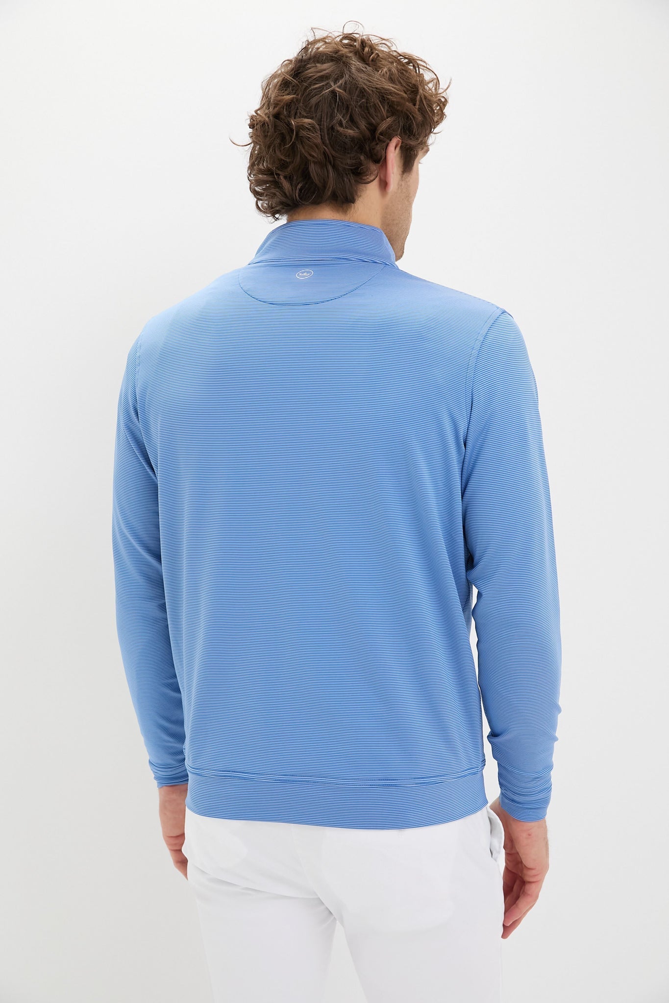 Sailor Blue Perth Sugar Stripe Performance Quarter-Zip