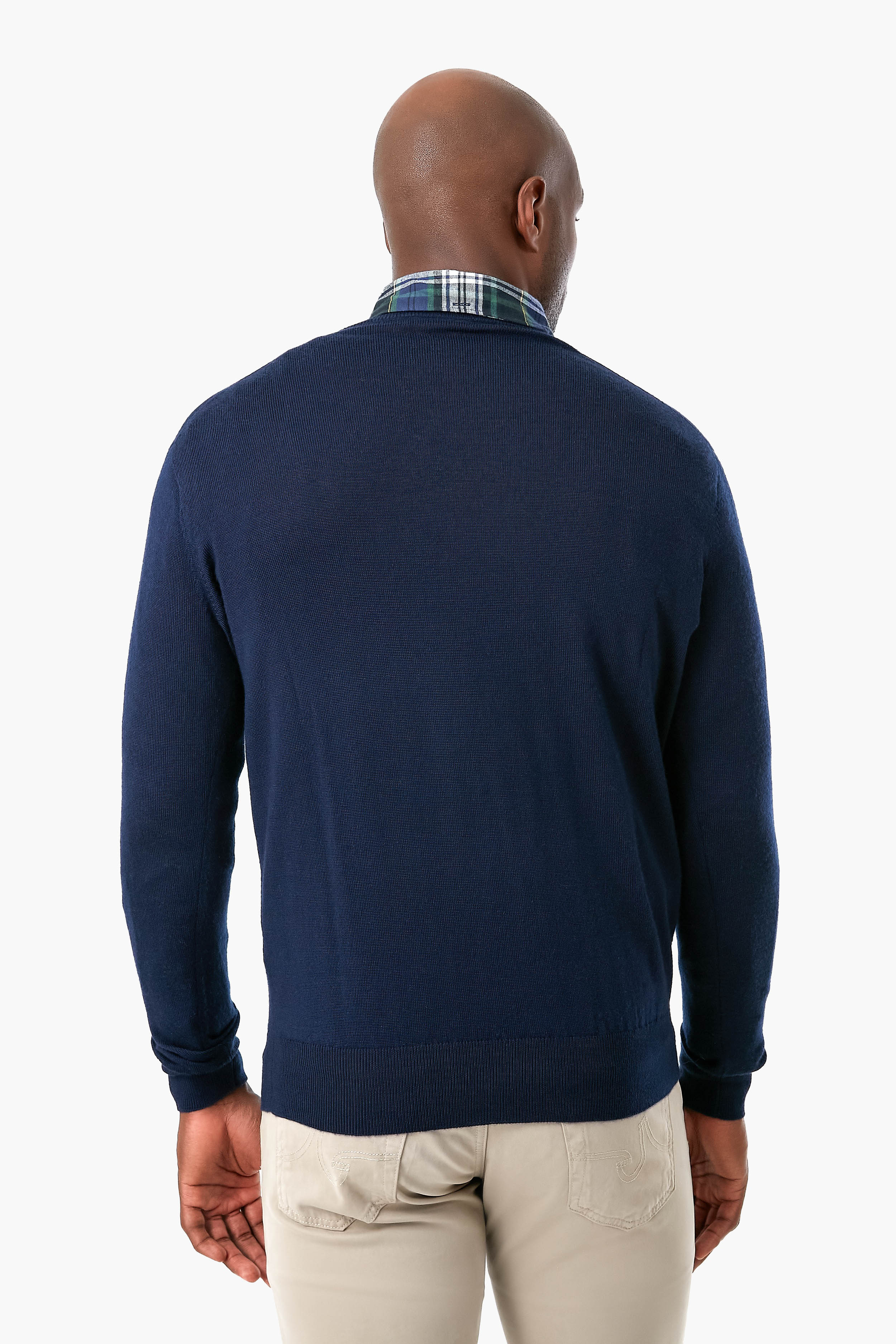 Navy Crown Soft Merino-Silk Crew
