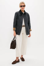 Navy Beadnell Wax Jacket