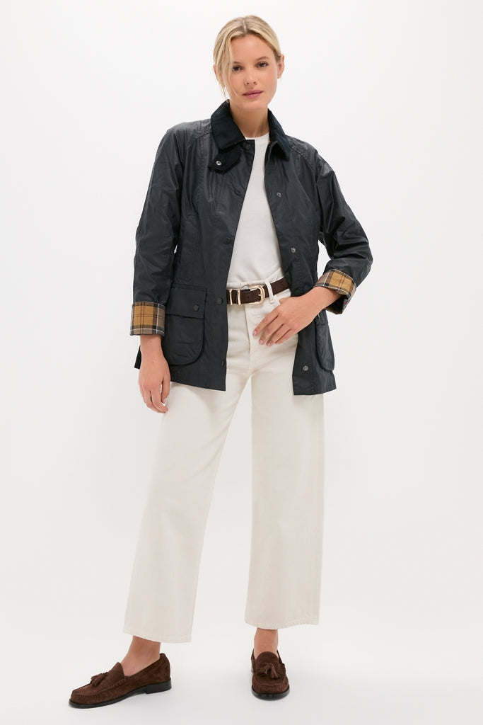 Navy Beadnell Wax Jacket