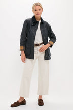 Navy Beadnell Wax Jacket