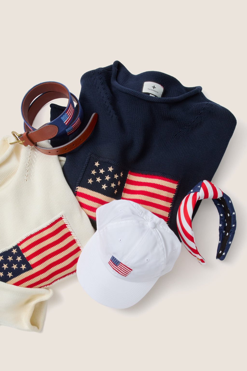American Flag Needlepoint Belt