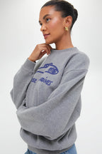 Grey and Navy Liberez Les Sardines Oversized Sweatshirt