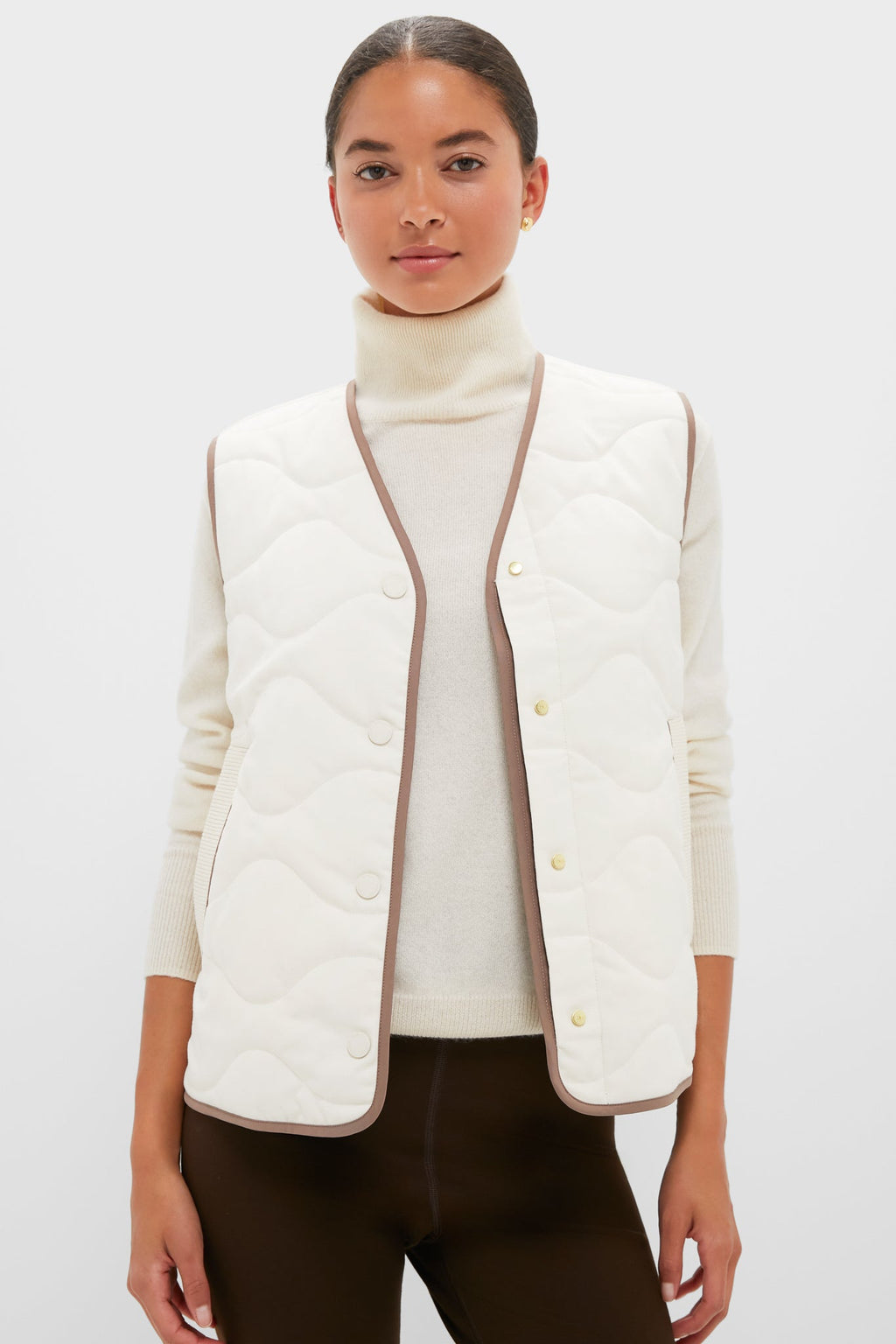 Ash Taupe and Birch Lori Reversible Gilet