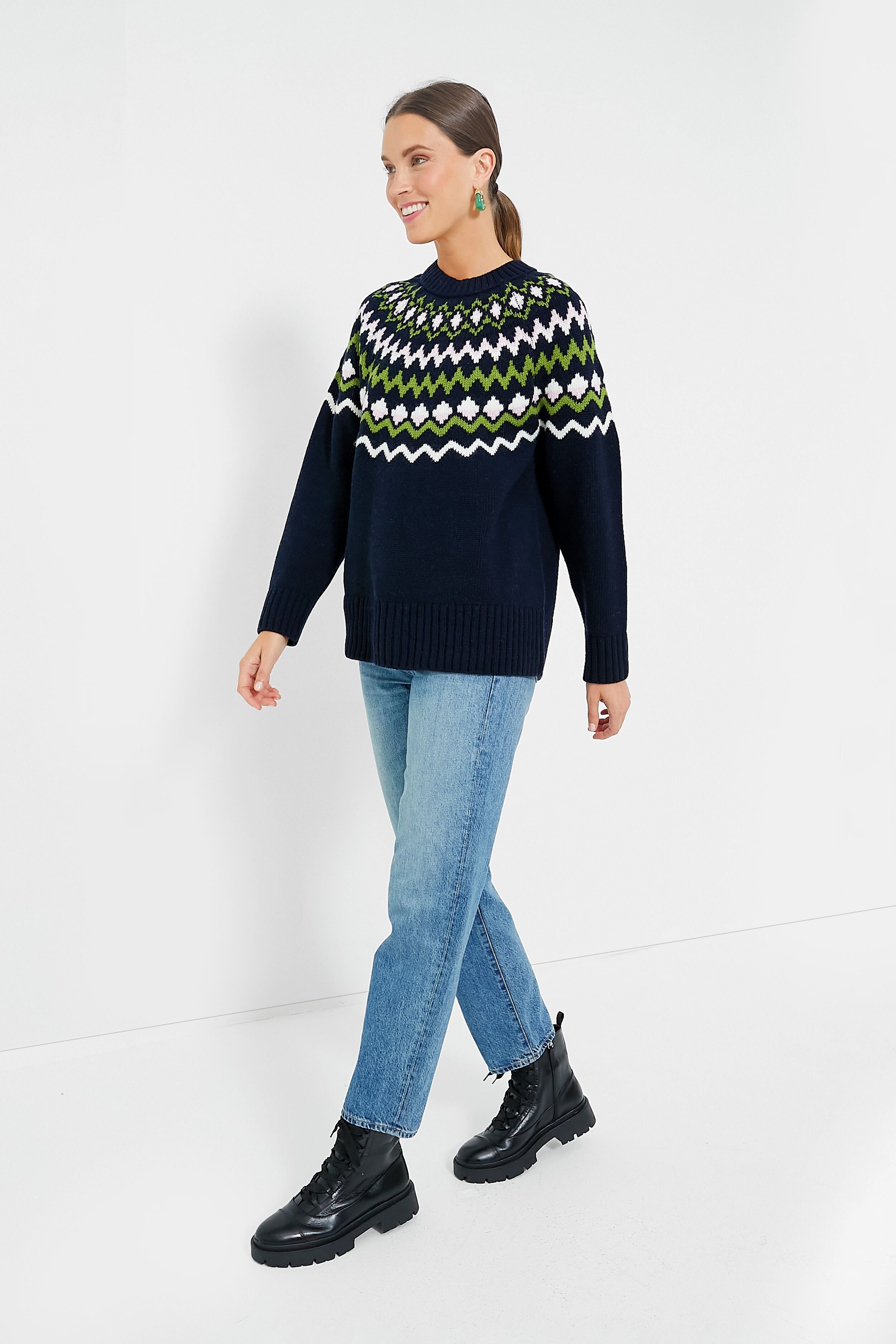 Navy Chesil Knit Sweater