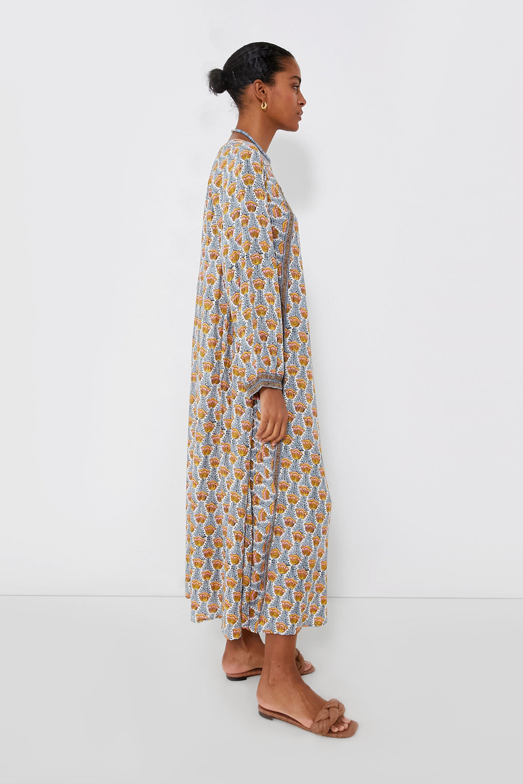 Tulip Print French Blue Fiore Maxi Dress