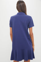 Navy Pique May Polo Dress