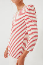 Red Striped Vesty Long Sleeve Crewneck
