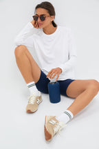 White Long Sleeve Performance Jersey Ryan Boyfriend Tee