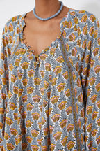 Tulip Print French Blue Fiore Maxi Dress