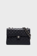 CHANEL Navy Caviar Maxi Flap Shoulder Bag