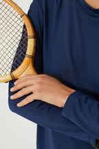 Navy Long Sleeve Performance Jersey Ryan Boyfriend Tee