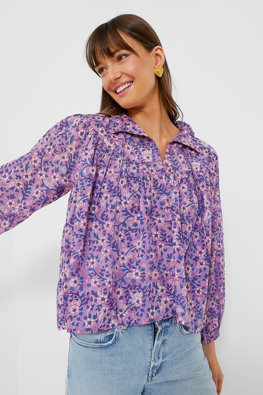 Violet Wildflower Organic Emmaline Blouse