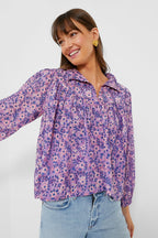 Violet Wildflower Organic Emmaline Blouse