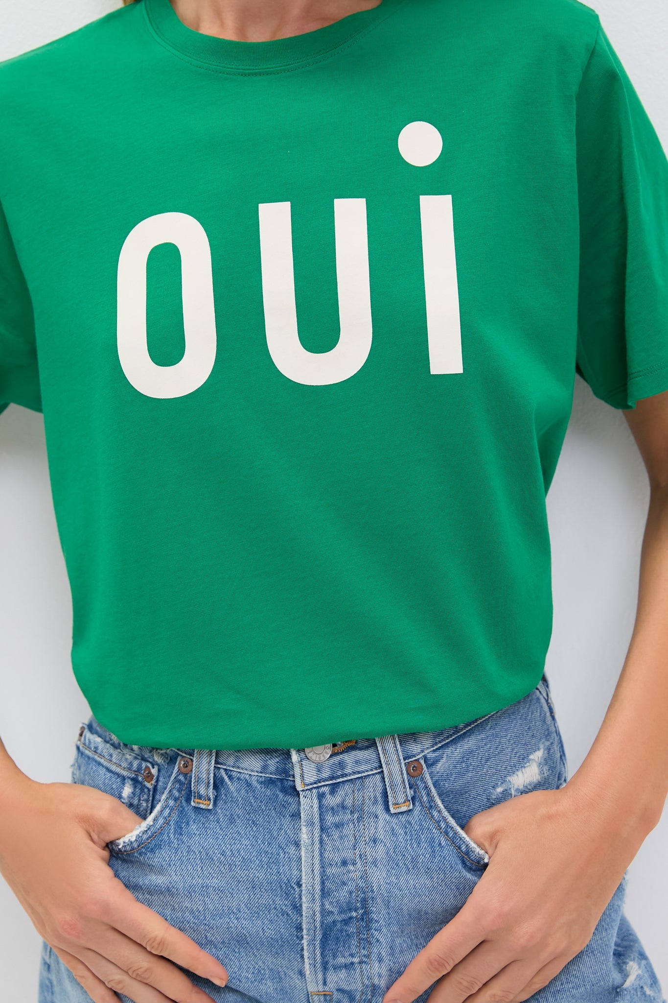 Green Apple with Printed Cream Oui Original Tee