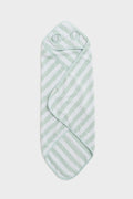 Pastel Green Stripe Baby Critter Towel Wrap