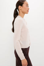 Lightweight Sandstone Cashmere Knot Button Cardigan