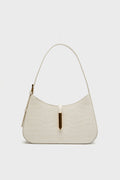 Off White Croc Effect Tokyo Bag