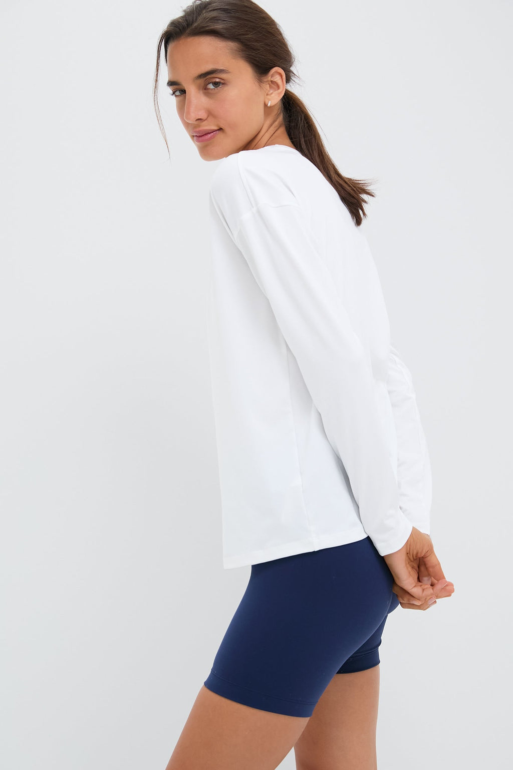 White Long Sleeve Performance Jersey Ryan Boyfriend Tee