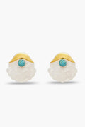 Mother of Pearl Shellona Button Earrings