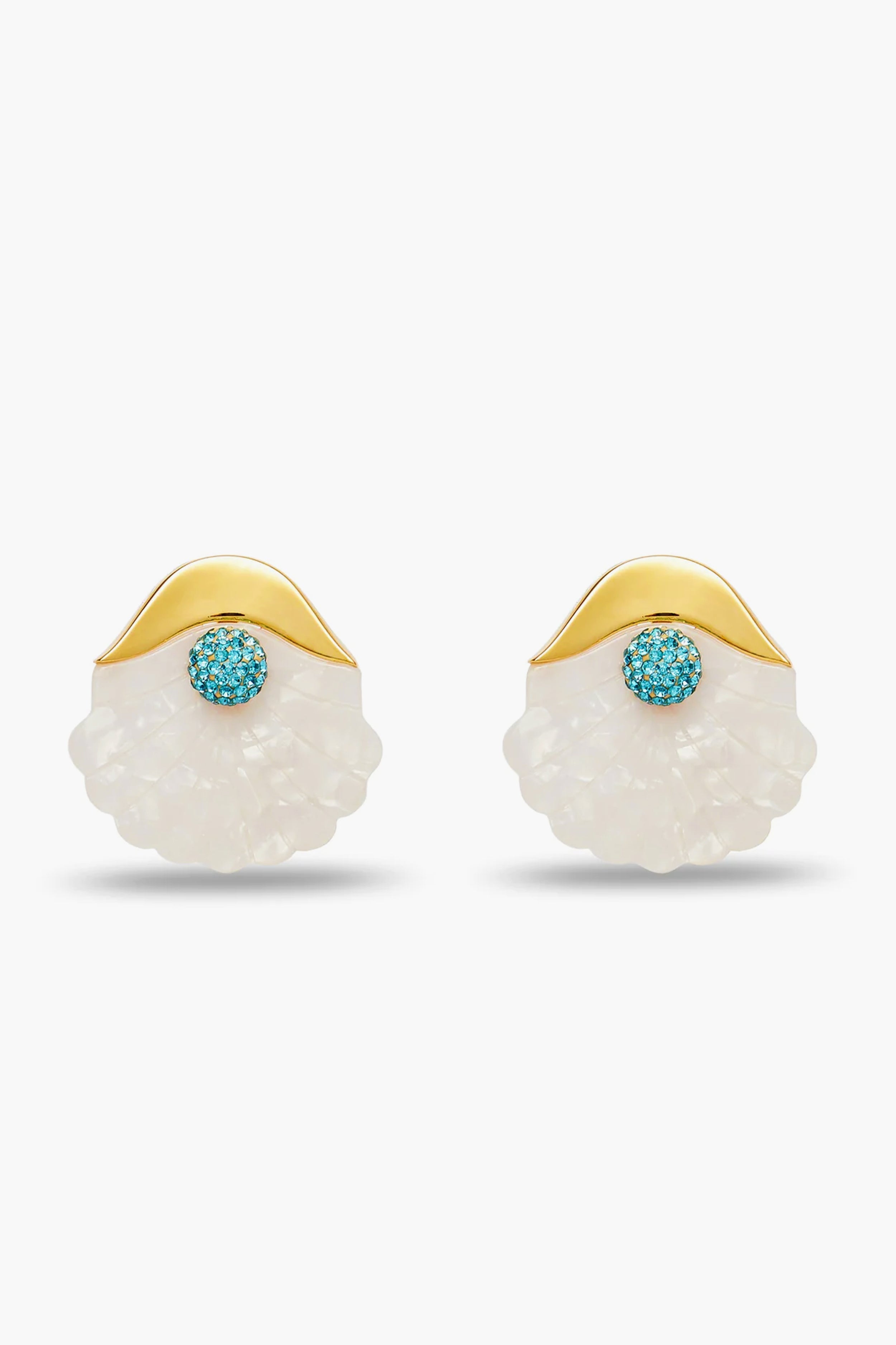 Mother of Pearl Shellona Button Earrings