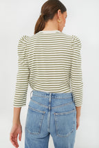 Olive Striped Vesty Long Sleeve Crewneck