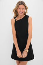 Black Asymmetrical Angelique Mini Dress